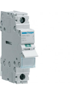 Interrupteur modulaire 1 pôle 63A HAGER SBN163