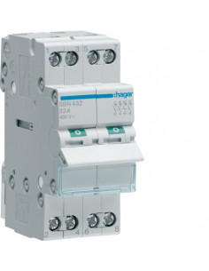 Interrupteur modulaire 4 pôles 32A HAGER SBN432