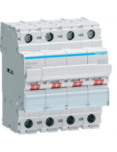 Interrupteur modulaire 4 pôles 40A HAGER SBN440