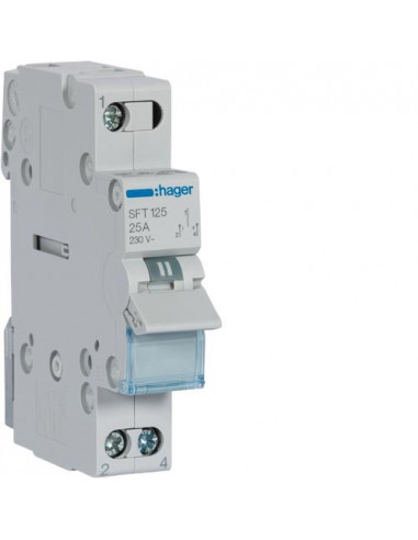 Inverseur modulaire 1 pôle 25A point commun amont I-0-II HAGER SFT125