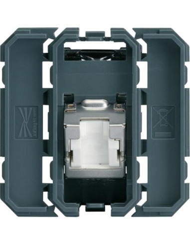 Prise RJ45 gallery cat.6A STP 2 modules incliné a 45° HAGER WXF233