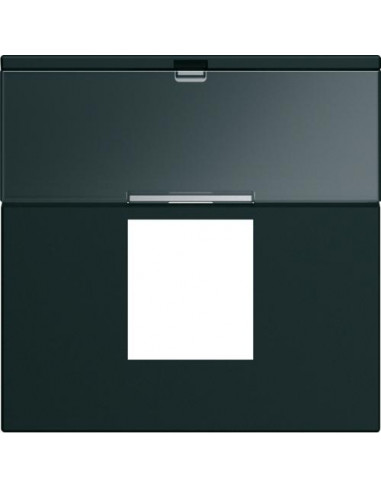 Enjoliveur prise RJ45 gallery avec porte-étiquette 2 modules night HAGER WXD206N