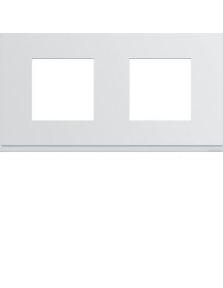 Plaque gallery plastique injecté 2 postes horizontale 71mm pure HAGER WXP0012