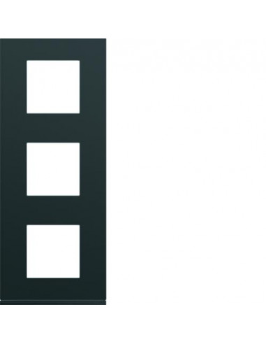 Plaque gallery plastique peint 3 postes verticale 71mm night HAGER WXP0243