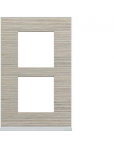 Plaque gallery 2 postes verticale 57mm latté HAGER WXP2522