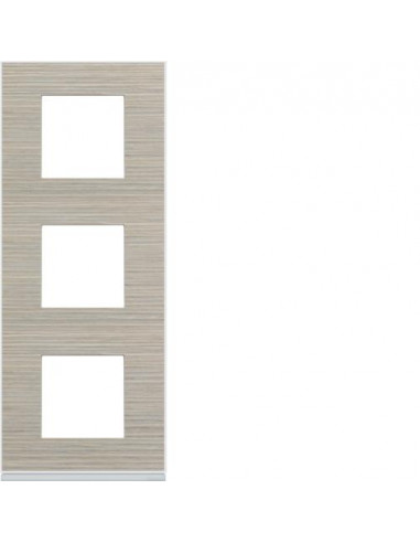 Plaque gallery 3 postes verticale 71mm latté HAGER WXP2543