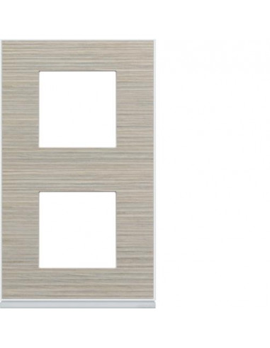 Plaque gallery 2 postes verticale 71 mm latté HAGER WXP2542