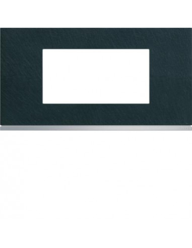 Plaque gallery 4 modules entraxe 71mm matiere dark rock HAGER WXP4404