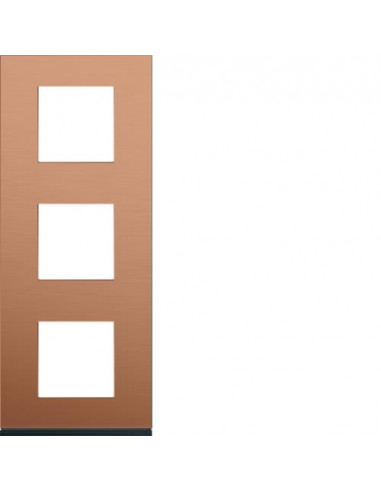 Plaque gallery 3 postes verticale 71mm matiere copper alu HAGER WXP4643