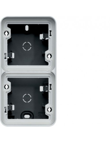 cubyko Boîte double verticale vide associable gris IP55 HAGER WNA686