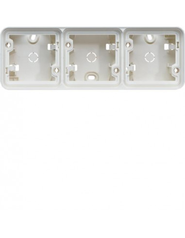 cubyko Boîte triple horizontale vide associable blanc IP55 HAGER WNA683B
