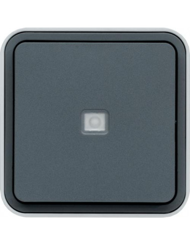 cubyko Poussoir 1O/1F à voyant saillie gris IP55 HAGER WNC021