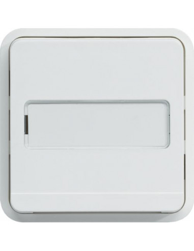 cubyko Prise 2P+T avec porte-étiquette associable blanc IP55 HAGER WNA104B
