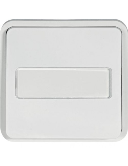 Poussoir à fermeture Cubyko 1F porte-étiquette 1F associable blanc IP55 HAGER WNA025B
