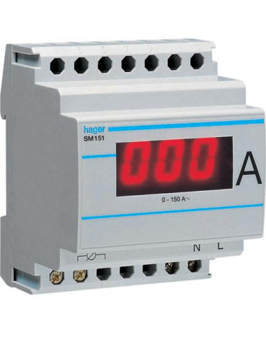Ampéremètre digital 0-150A branchement sur TI HAGER SM151