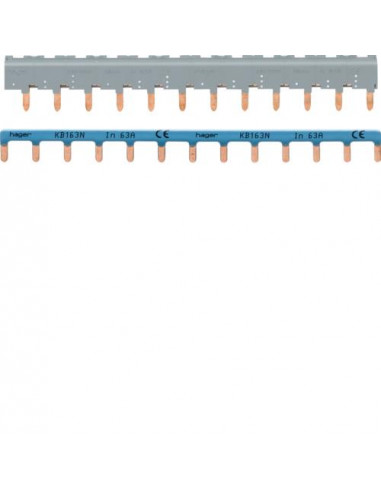Barres de pontage 3P+N 63A languette 12 modules HAGER KBN863A