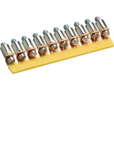 Contact de pontage horizontal isolé. 4mm² - 10x. connection à vis HAGER KWJ04B10