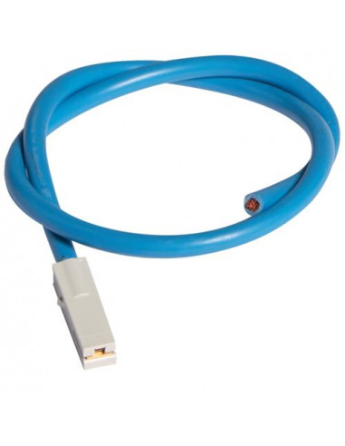 Câble de raccordement.500mm. bleu. 10mm².avec fiche. pour Répartiteur multifiche HAGER KZ074