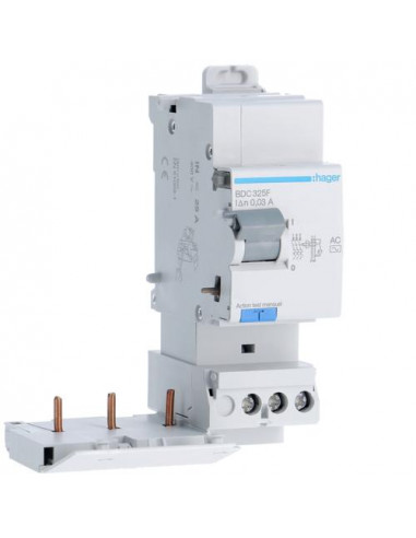 Bloc différentiel 3 Pôles 25A 30mA type AC HAGER BDC325F