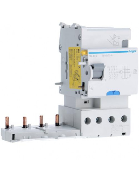 Bloc différentiel 4 Pôles 40A 30mA type AC 60Hz HAGER BD446