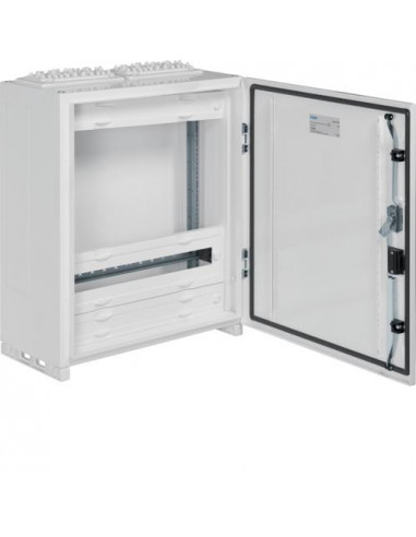 Coffret vega D à compléter avec porte IP54 classe II en saillie 1 Rangée 24 modules h500xl550xp218mm HAGER FV32A