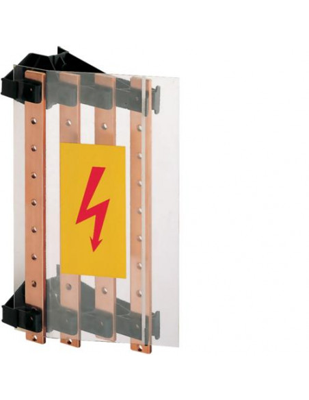 Jeux de barres latéraux quadro 250A cuivrés livrés avec 2 supports tétrapolaires HAGER UC830