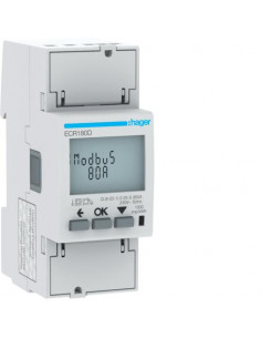 1 Phase kWhmeter direct 80A 2M MODBUS MID HAGER ECR180D