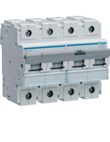 Disjoncteur 4P 50kA courbe C - 50A 6 modules HAGER HMX450