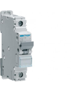 Disjoncteur 1 Pôle 6-10kA courbe C 16A 1 module HAGER NFN116 2