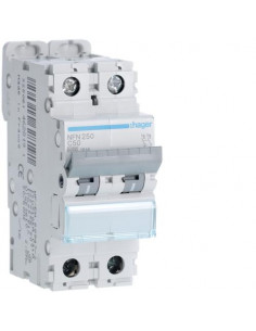 Disjoncteur 2 Pôles 10kA courbe C 50A 2 modules HAGER NFN250