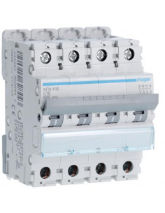 Disjoncteur 4P 6-10kA courbe C - 16A 4 modules HAGER NFN416