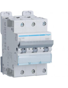 Disjoncteur 3 Pôles 6-10kA courbe D 10A 3 modules HAGER NGT310