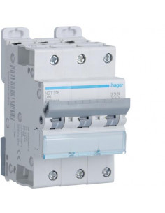 Disjoncteur 3P 6-10kA courbe D - 16A 3 modules HAGER NGT316