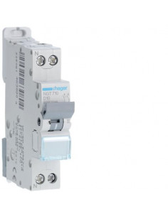 Disjoncteur 1P+N 6-10kA courbe D - 10A 1 module HAGER NGT710