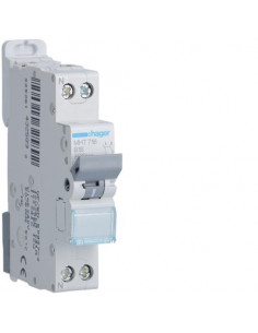 Disjoncteur 1P+N 4.5-6kA courbe B - 16A 1 module HAGER MHT716