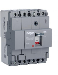Disjoncteur boîtier moulé x160 4P 18kA 160A fixe HAGER HDA161L