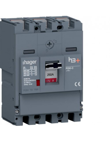 Disjoncteur Boitier Moulé h3+ P250 SW 3P 250A FTC HAGER HCT250AR