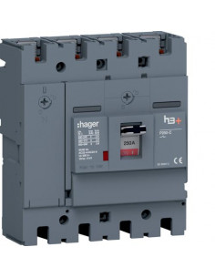 Disjoncteur Boitier Moulé h3+ P250 SW 4 Pôles LN 250A FTC HAGER HCT251AR 2