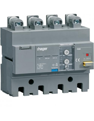 Bloc différentiel P250 4P 250A Idn adj HAGER HBT250H