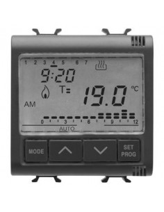 THERMOSTAT PR.EN ENCASTRÉ 2M 230VCA NOIR GEWISS GW12703