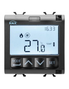 TERMOSTATO T+H KNX INCASSO NERO GEWISS GW12795H