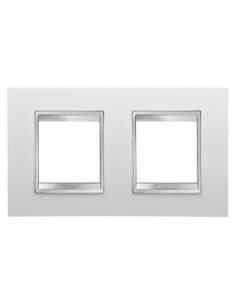 PLAQUE LUX INT. 2+2P H BLANC CRÈME GEWISS GW16223TB