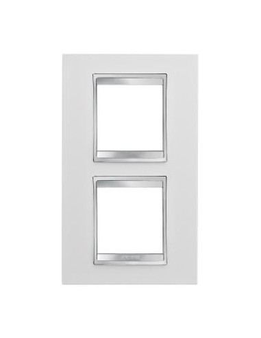 PLAQUE LUX INT. 2+2P V.E. 71 BLANC CRÈME GEWISS GW16224TB