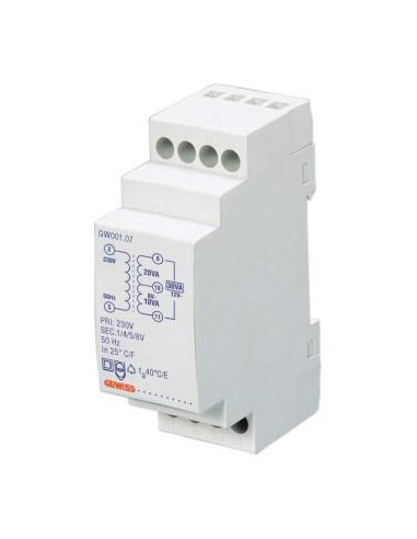 TRANSF.SONNERIES 15VA T.P.230V T.S.12V GEWISS GW96425
