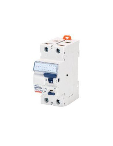 INTERRUPTEUR DIFFERENTIEL 2 POLES 63A TYPE A 30MA 2 MODULES GEWISS GWD4052