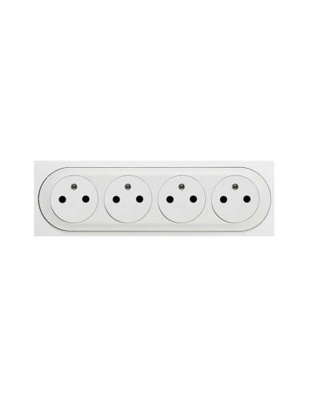 Enjoliveur Céliane pour quadruple prise de courant 2P+T Surface précablée compacte - Blanc LEGRAND 068114