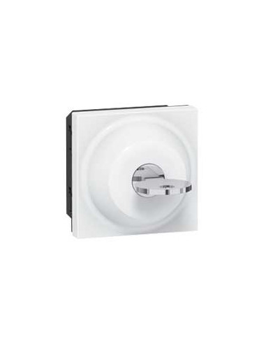Interrupteur à clé RONIS n°601 Mosaic 2 modules avec 2 positions par contact inverseur 6A 250V blanc LEGRAND 077072