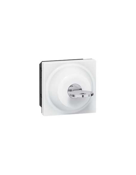 Interrupteur à clé RONIS n°601 Mosaic 2 modules avec 2 positions par contact inverseur 6A 250V blanc LEGRAND 077072