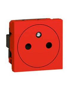 Prise de courant 2P+T Surface Mosaic 2 modules avec connexion par bornes automatiques - rouge antimicrobien LEGRAND 077133