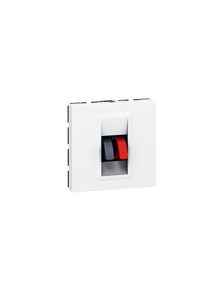 Prise haut-parleur Mosaic 2 modules avec bornier 4mm² pour liaison audio stéréo de haut-parleur blanc LEGRAND 078751